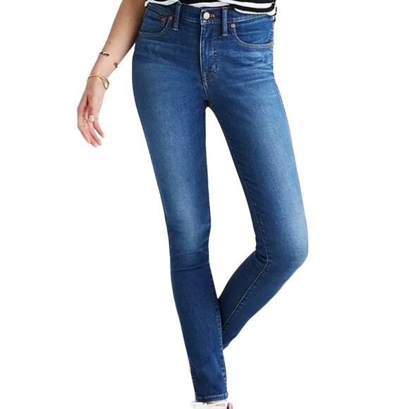Madewell 9" High-Rise Skinny Jeans 5-Pockets Patty Wash Indigo Blue 27x30 Tall - Picture 1 of 5